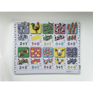 Addisjonstegnet med tall og mengder fra 0–10