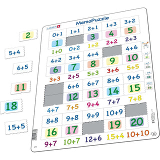 MemoPuzzle: Addisjon med tall fra 0-20