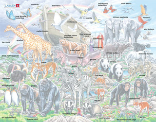 Noahs ark med dyr fra hele verden på fjellet Ararat