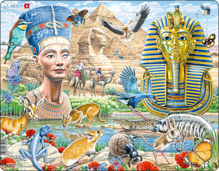 Sfinksen og pyramidene, egyptisk dyreliv, Nefertiti og Tutankhamon