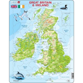 Great Britain & Ireland Topographic Map