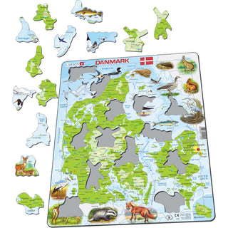 Danmark, topografisk kart
