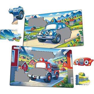 Politi og brannbil i full fart