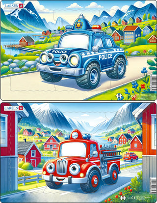 Politi og brannbil i full fart