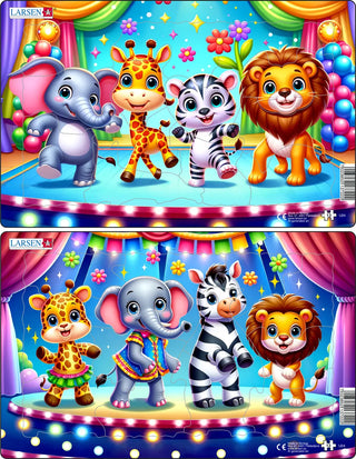 Søte dyr danser på scenen