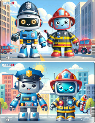 Vennlige roboter i byen