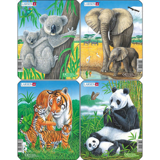 Koala, elefant, tiger, panda
